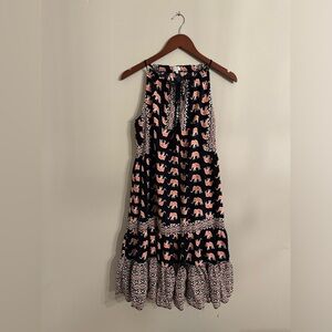 Crown & Ivy, Navy, Pink & White elephant dress size M